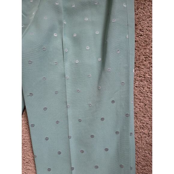 Carlisle Mint Green Embroidered Dot Scallop Hem Vintage Capri Pants, Women's 4 - Picture 8 of 9